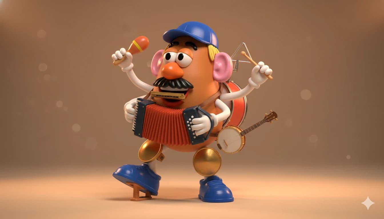 Mr. Potato como hombre orquesta
